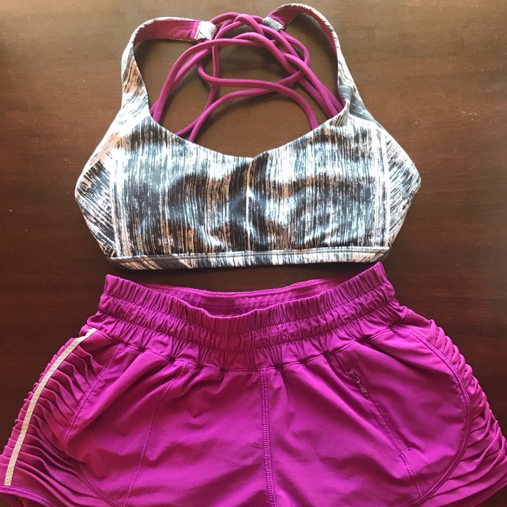 EUC Lululemon sports bra and shorts
